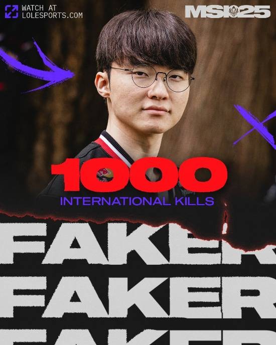 GEN战胜T1晋级MSI决赛！Faker拿下国际生涯一千击杀！