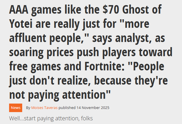 资深美国业界记者：游戏圈关于是否购买游戏正在二级分化