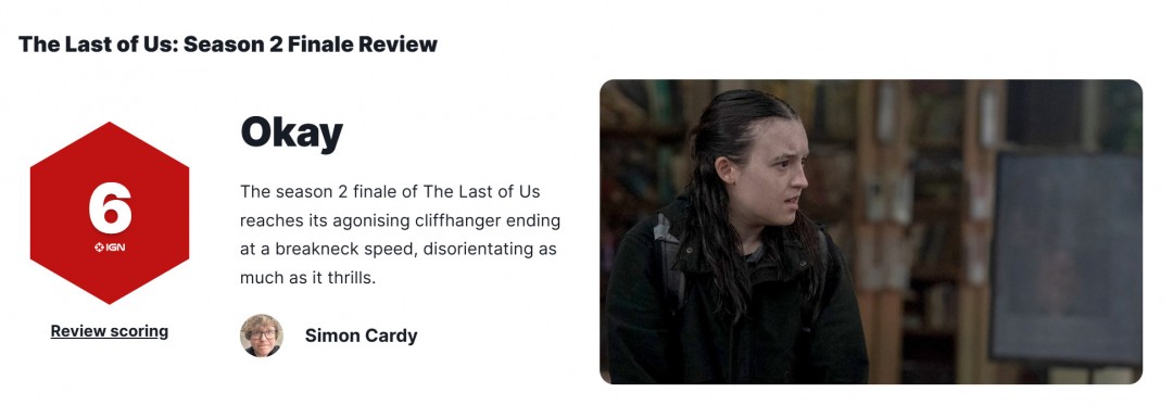 节奏失控的终章！《最后的生还者》第二季大结局IGN 6分