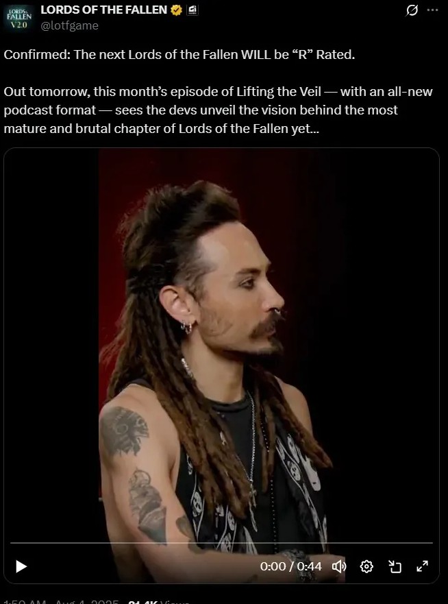 《堕落之主》续作将更黑暗更残酷 采用虚幻引擎5.6打造