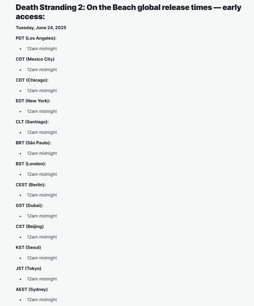 《死亡搁浅2》豪华版已解锁 标准版北京时间26日零点解锁