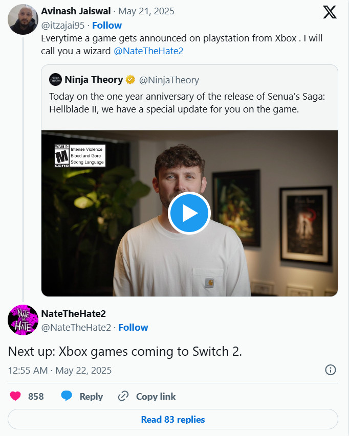 Xbox将有第一方游戏移植到Switch 2 很快将公布