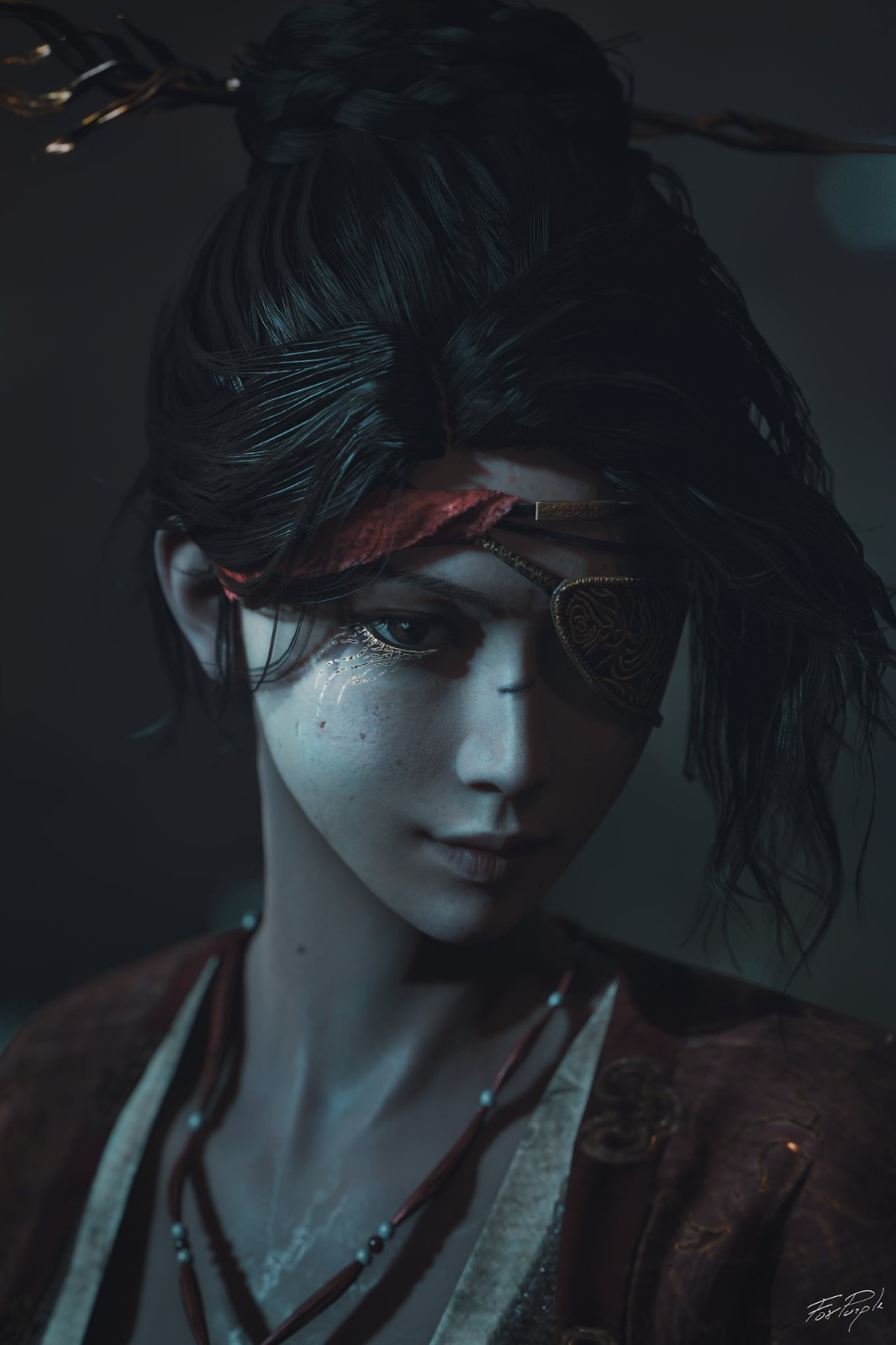 《明末》官推高强度转发玩家截图：场景唯美女主好看！