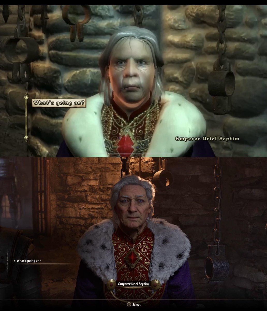 《上古卷轴4：重制版》公布 2006原版和2025年复刻版画面对比