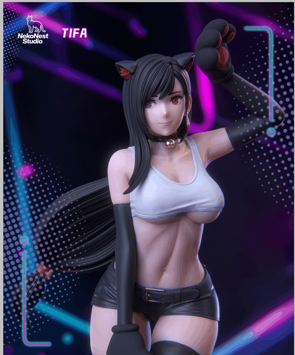 可爱猫娘！《最终幻想7》1/6蒂法雕像欣赏！