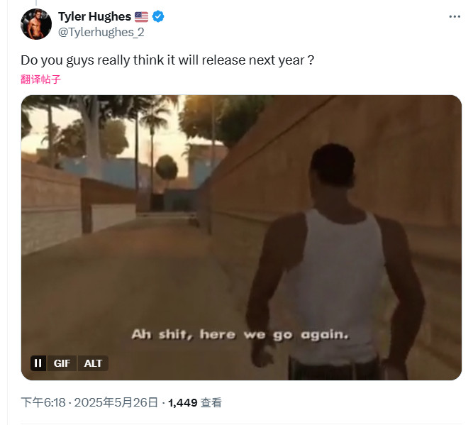 还有365天！距离《GTA6》发售正好还有一年时间