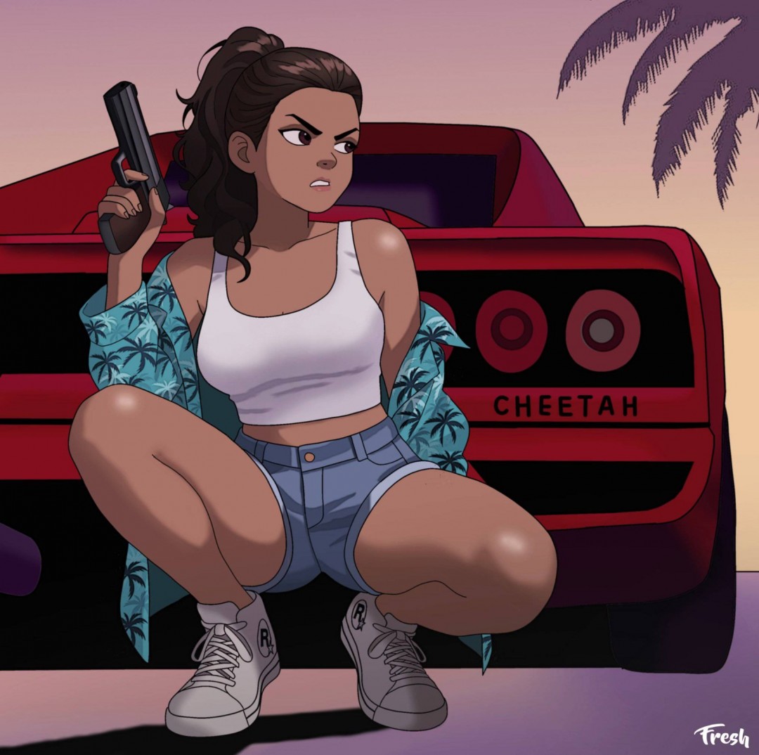 《GTA6》女主角露西娅同人图 翘臀非常吸睛