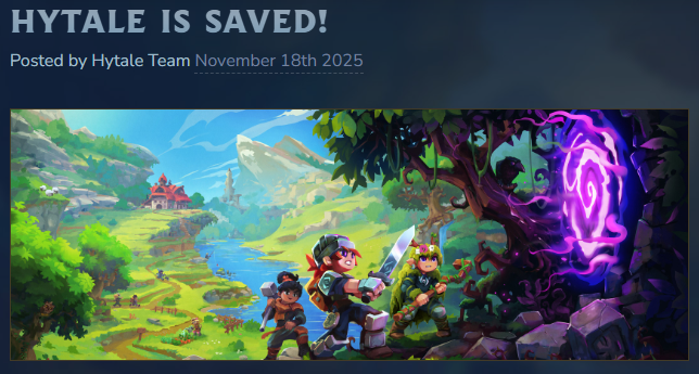 开发商买回《Hytale》要复活 曾被拳头公司砍掉