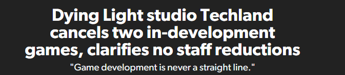 《消光》开发商Techland声明 游戏开发计划变更与裁员无关