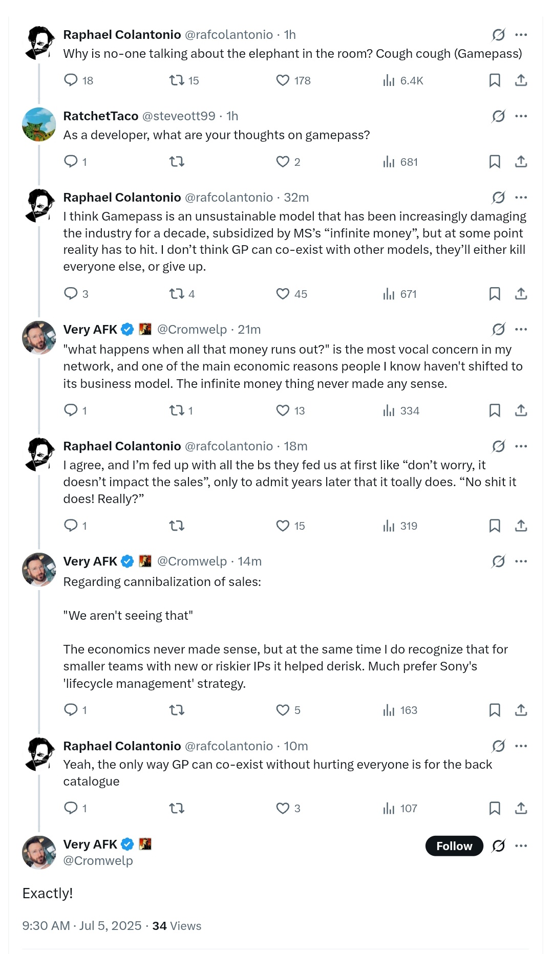 Arkane创始人批评Game Pass：已经伤害游戏行业很多年了