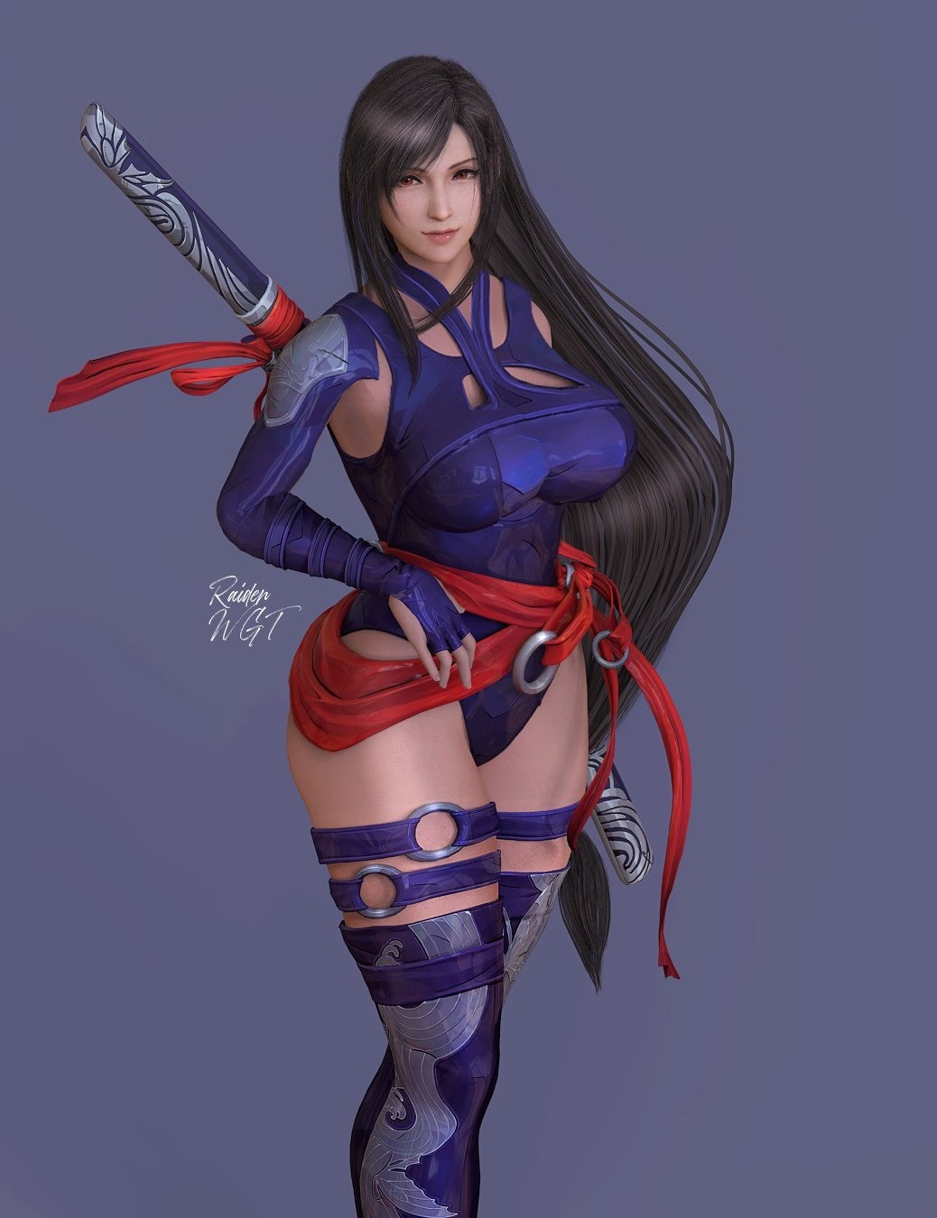 《最终幻想7》蒂法新3D美图 穿其他女角服装不违和