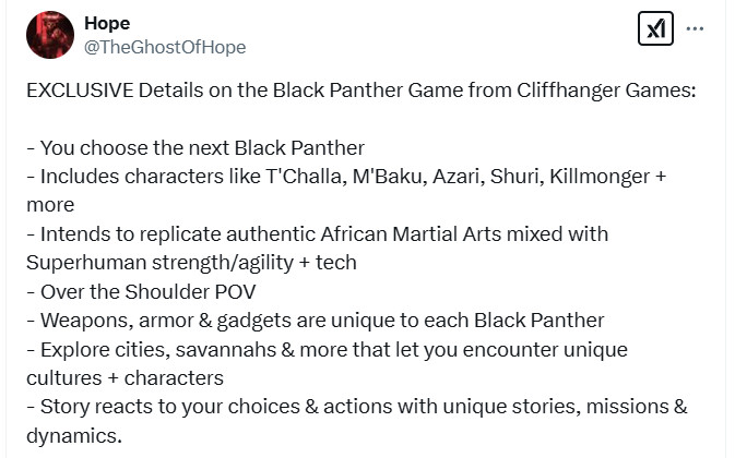 《黑豹》游戏细节泄露 疑似只能扮演第二任黑豹