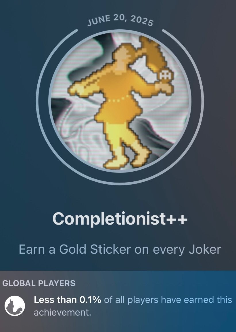 《小丑牌》作者完成游戏全成就 并称为1.1版本更新做好准备