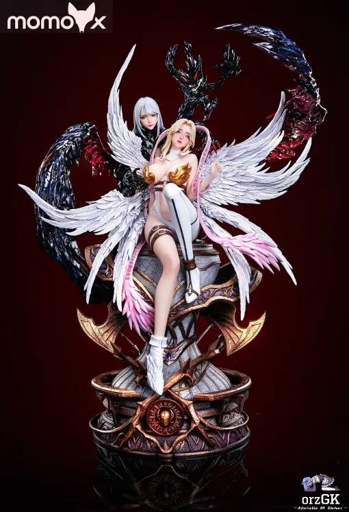 《数码宝贝》天女兽与妖女兽雕像 身材都很出色