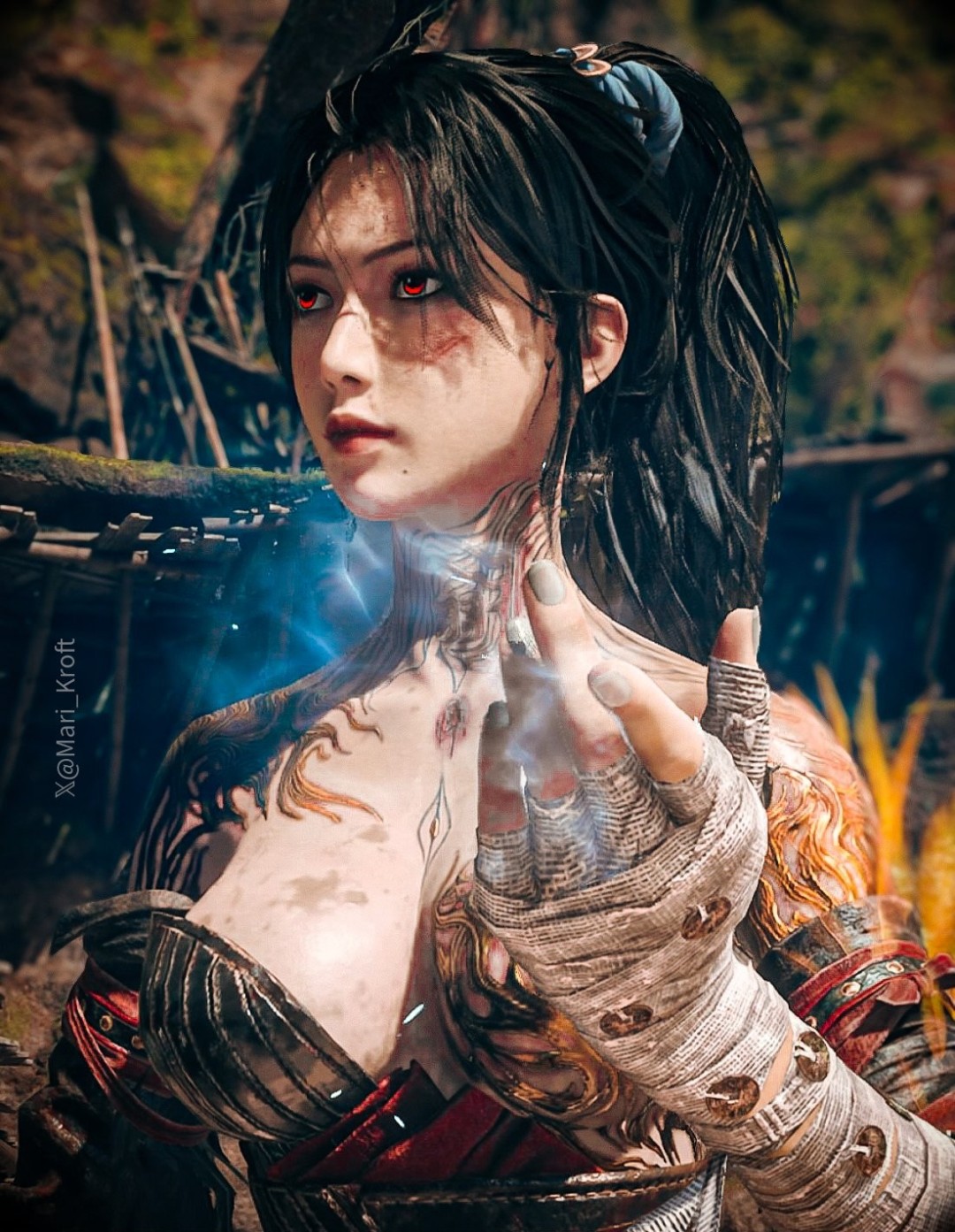 《明末》官推高强度转发玩家截图：场景唯美女主好看！