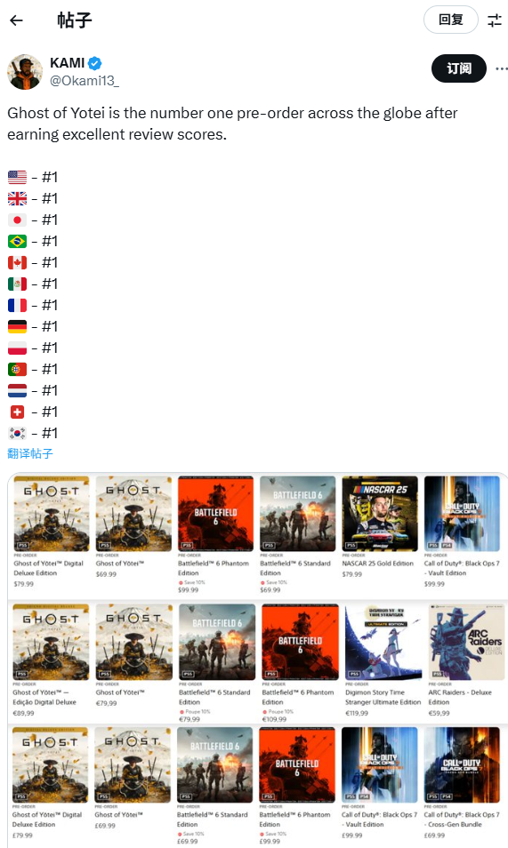 外媒谈《羊蹄山之魂》登顶畅销榜：玩家的抵制没奏效！