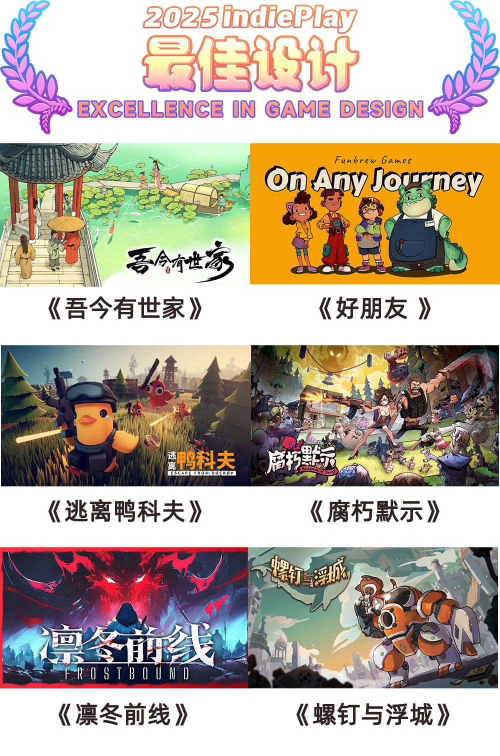 2025 indiePlay中国独立游戏大赛入围名单公布！