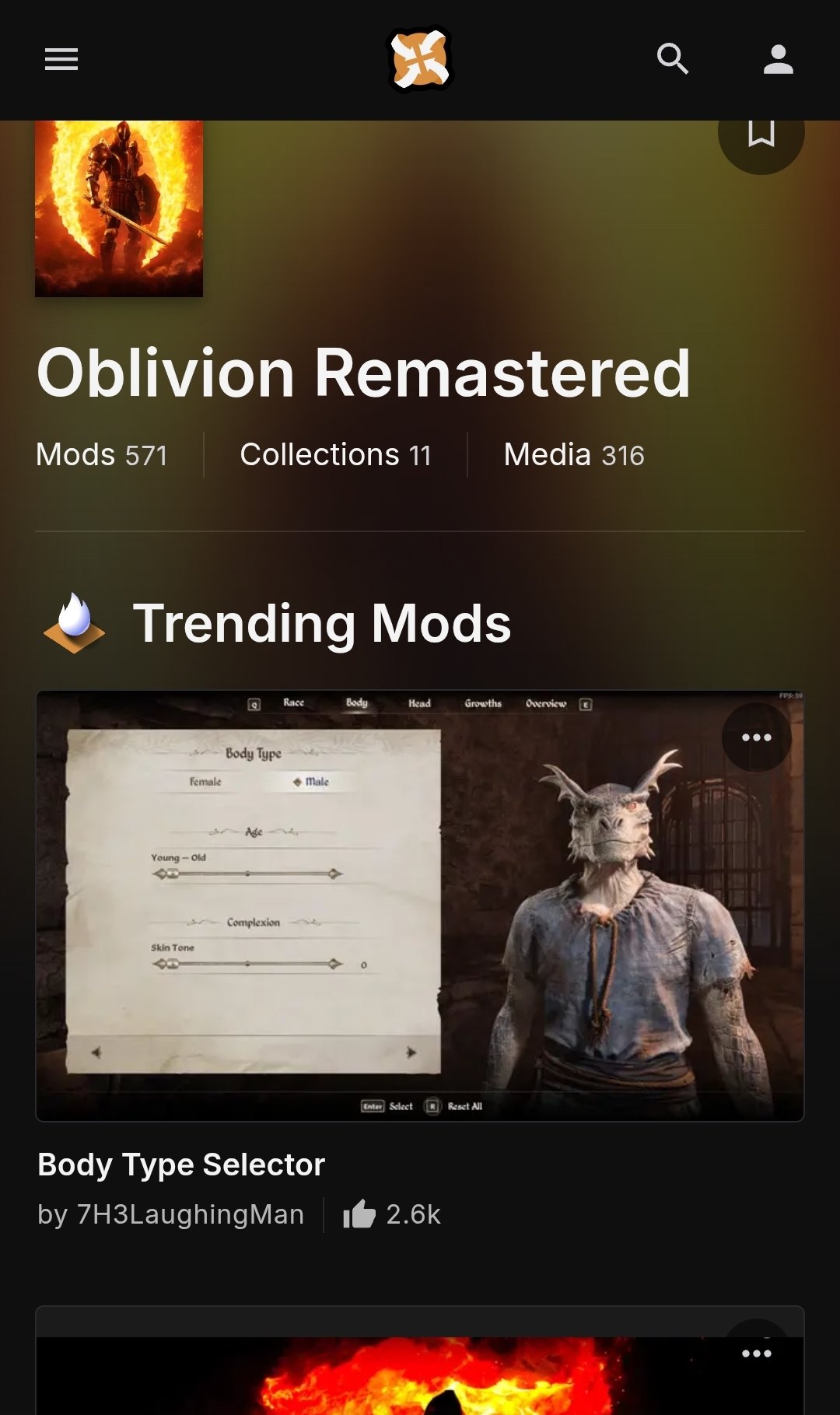 N网屈服 重新允许《上古卷轴4：湮灭重制版》性别MOD