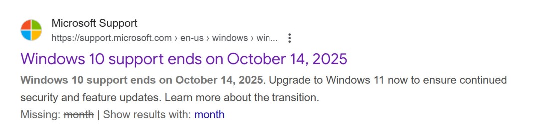 Windows 10将于下个月停止支持 但用户可以花钱更新