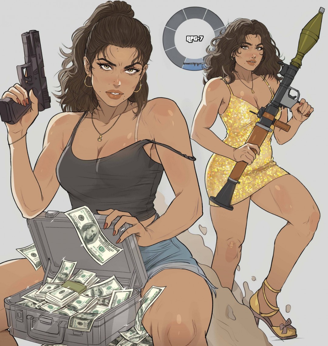 《GTA6》女主角露西娅同人图 翘臀非常吸睛