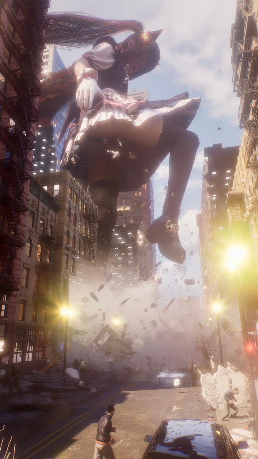 《女巨人游乐场》新截图 巨大美女大肆破坏城市