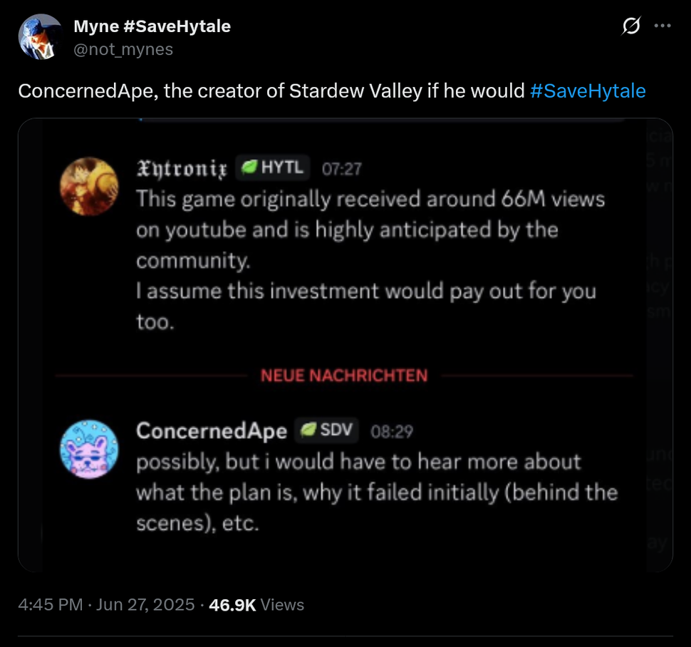 《星露谷物语》制作人回应参与《Hytale》重启 目前专注于新作开发