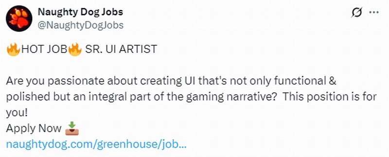 顽皮狗还在招人 要让《星际：异端先知》成为顶级游戏