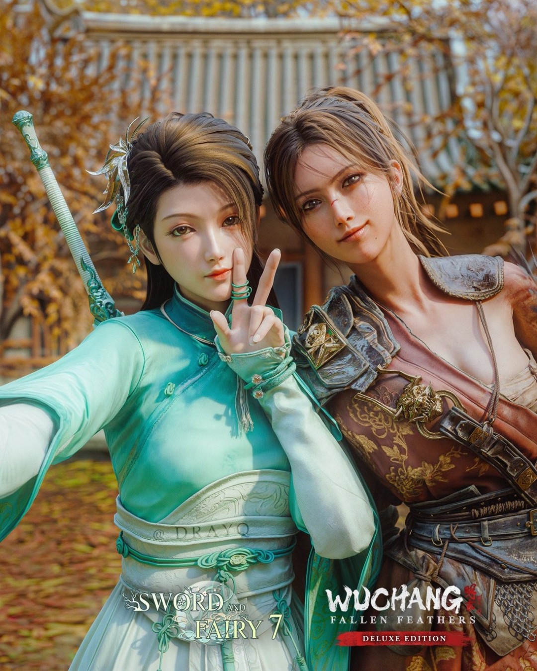 《仙剑7》《明末》女主合照艺术图 月清疏和无常依偎