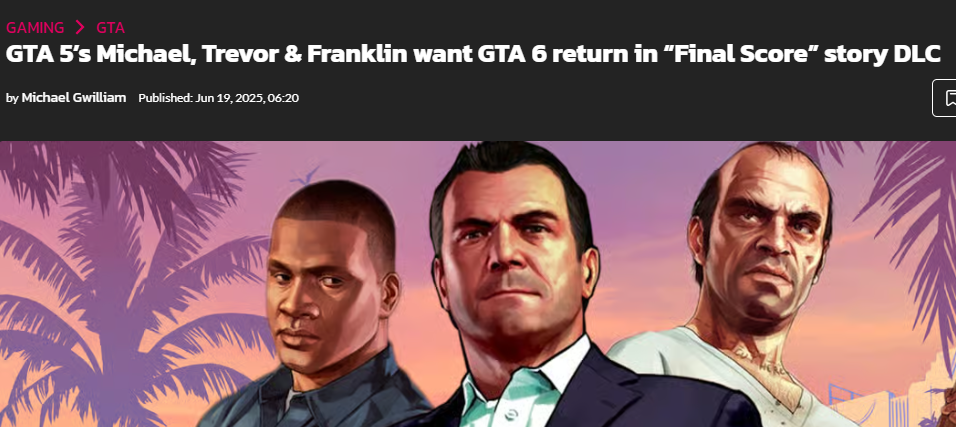 《GTA5》三位主演罕见同框 喊话R星能够再次出演《GTA6》