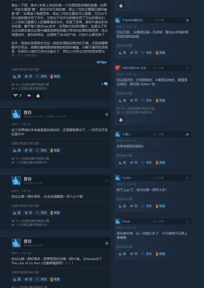 《最后的生还者2》PC版现已发售 Steam特别好评、优化无敌