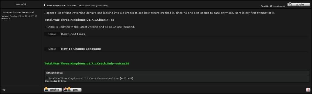 新大神出现！宣称已成功攻破《全面战争：三国》