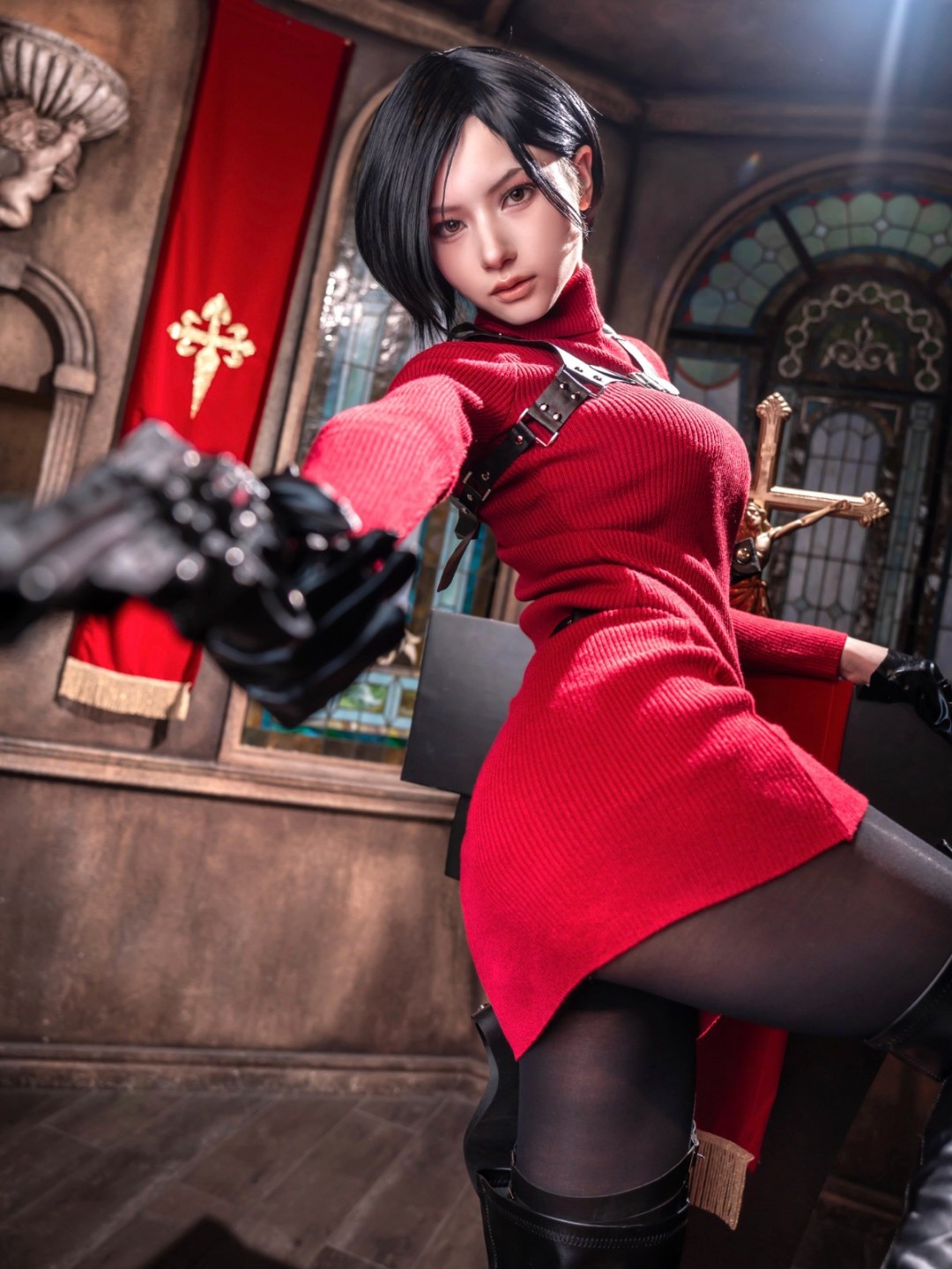 《生化危机》艾达王COS美照 黑丝大腿超性感！