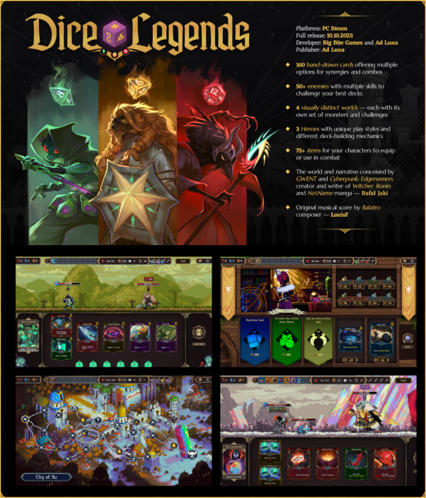 《赛博朋克：边缘行者》制作人Rafal Jaki独游《骰子传奇》正式登录Steam