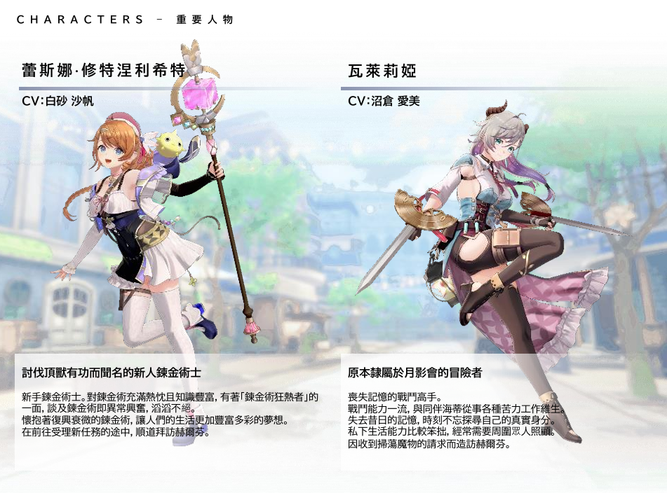 《红色的炼金术士和白色的守护者蕾斯莱莉姬娜的炼金工房》情报第三弹！