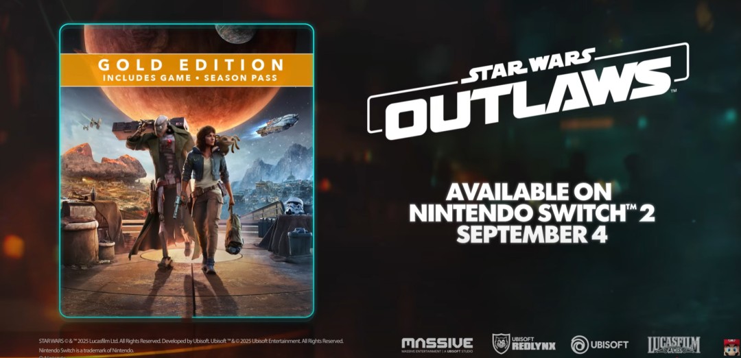《星球大战：亡命之徒 黄金版》9月4日登陆Switch 2