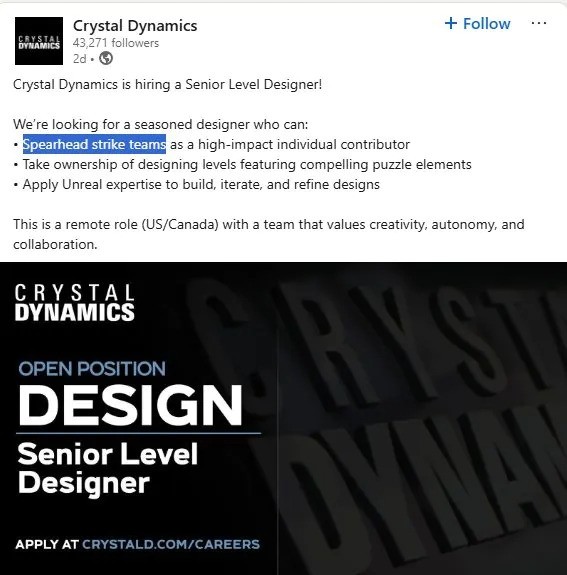 《古墓丽影》新作开发接近完成 已进入打磨阶段