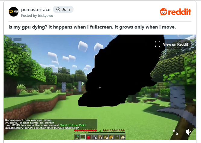 《我的世界》首次发现诡异阴影袭击 或着色器NaN错误