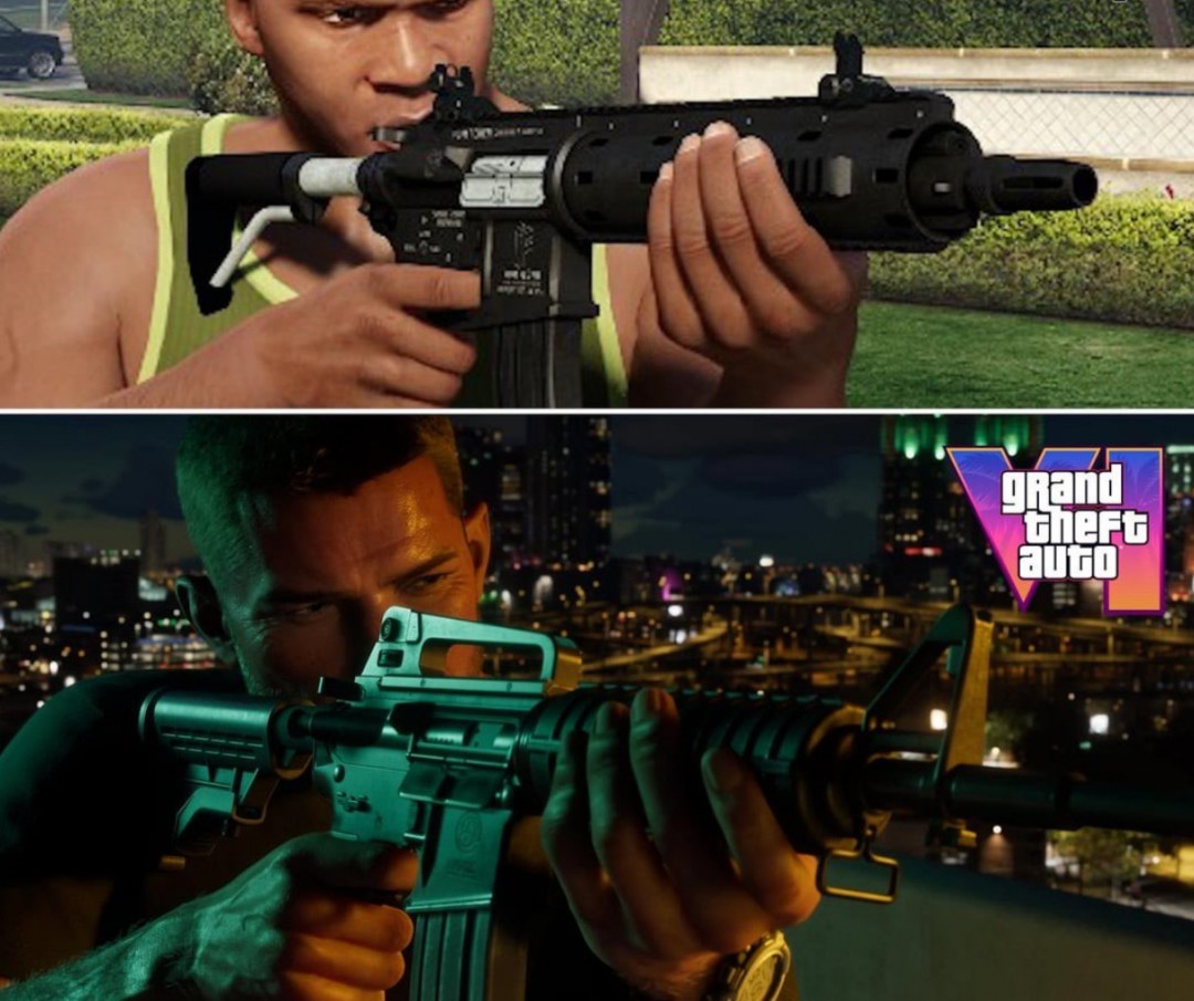 画风相似！《GTA6》和《荒野大镖客2》画面对比、《GTA6》预告片2浏览量破亿