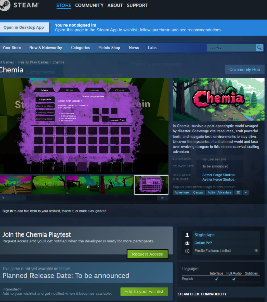 外媒揭发新游《Chemia》测试包含恶意软件 发行商暂未回应