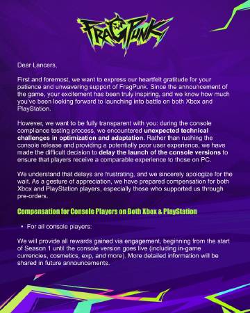 《界外狂潮》主机版本宣布延期 PC版本上线