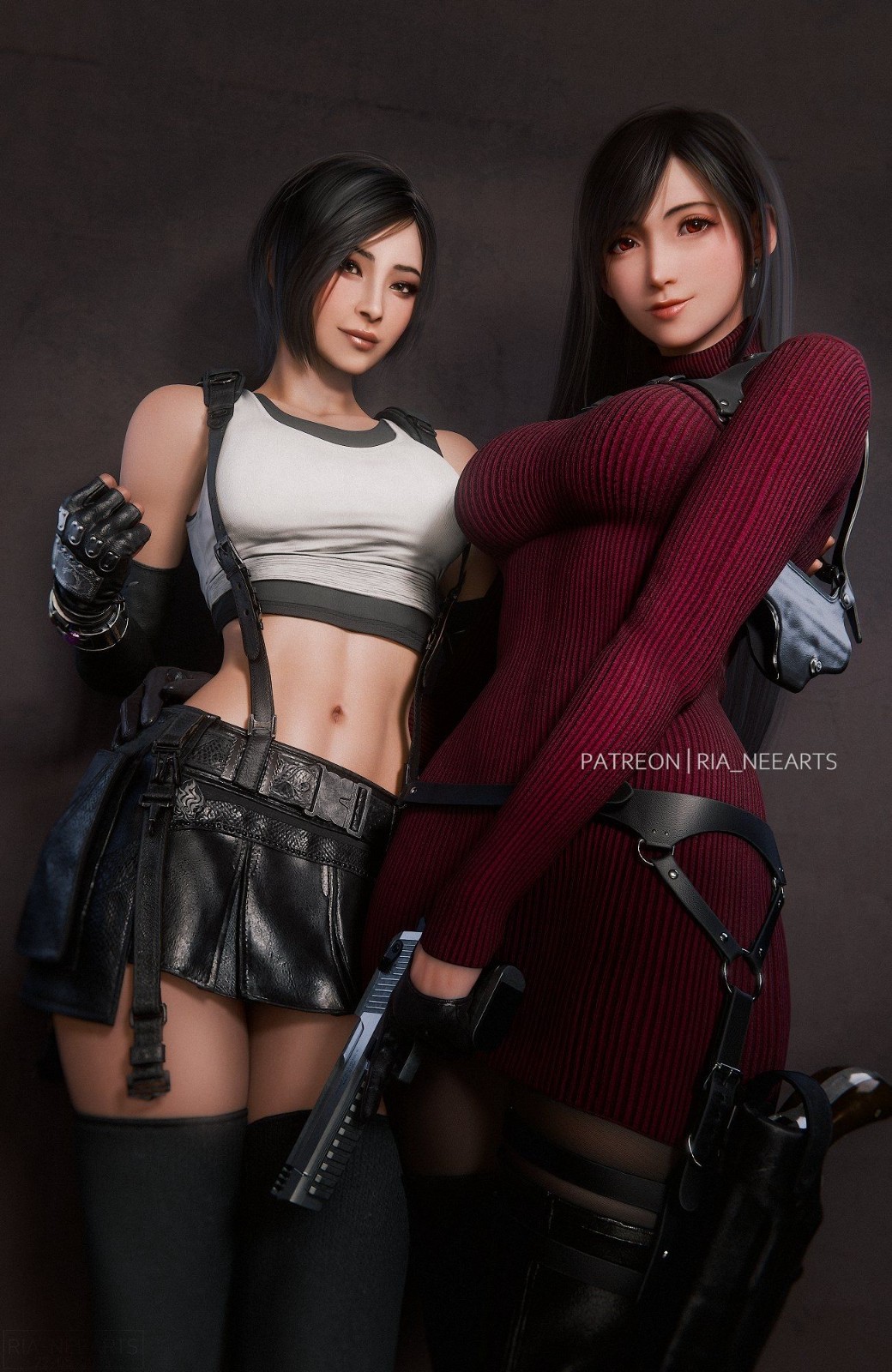 伊芙和蒂法3D美图：服装互换无违和感 身材都完美