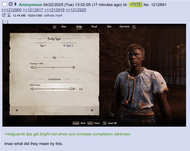 《上古卷轴4：湮灭重制版》移除性别使用type 1/2 被玩家怒喷woke游戏