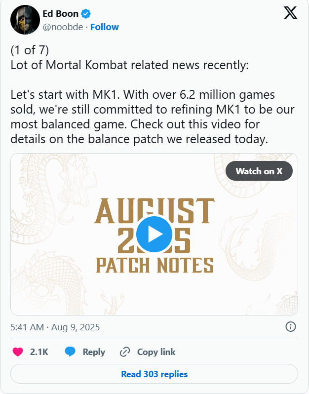 《真人快打1》销量超620万套 Steam 114元促销