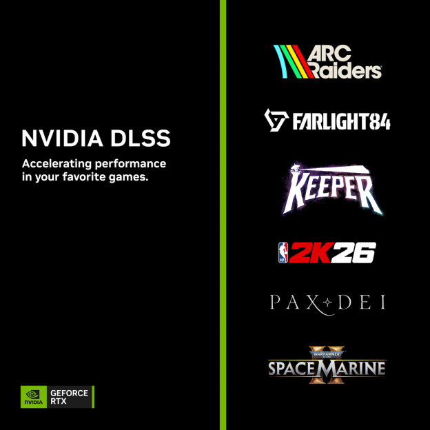 ARC Raiders、《天域安宁》和Keeper首发支持DLSS4，全新驱动推出