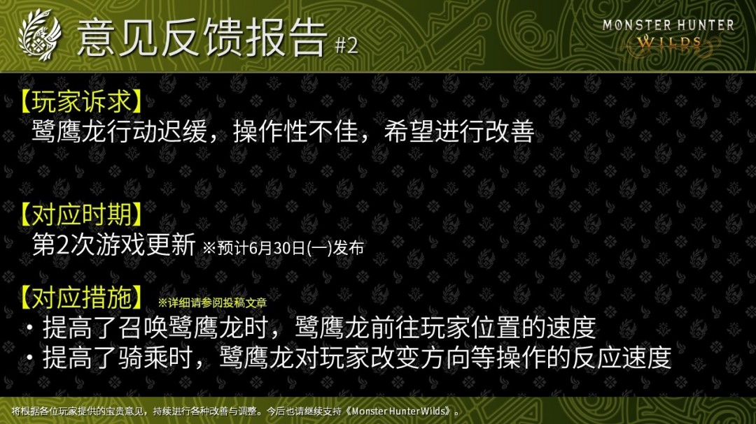 《怪物猎人：荒野》全年更新计划发布 第四次更新今年冬季上线