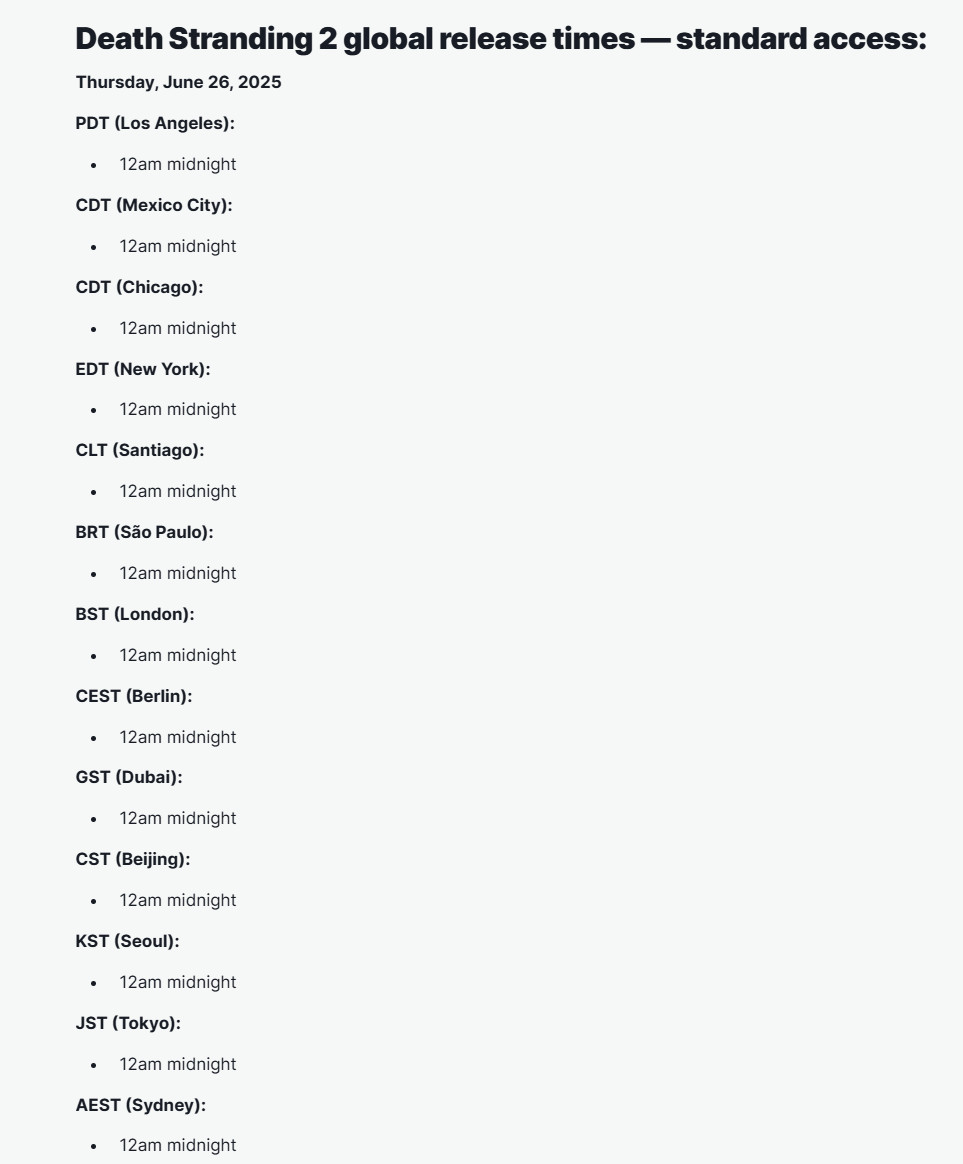 《死亡搁浅2》豪华版已解锁 标准版北京时间26日零点解锁