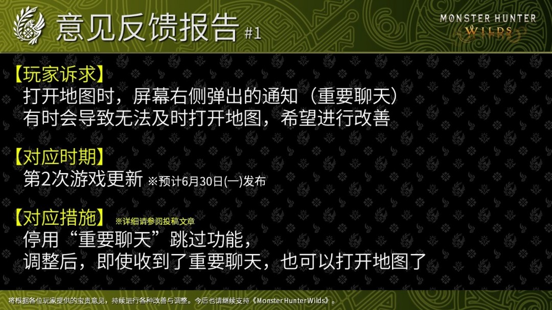 《怪物猎人：荒野》全年更新计划发布 第四次更新今年冬季上线