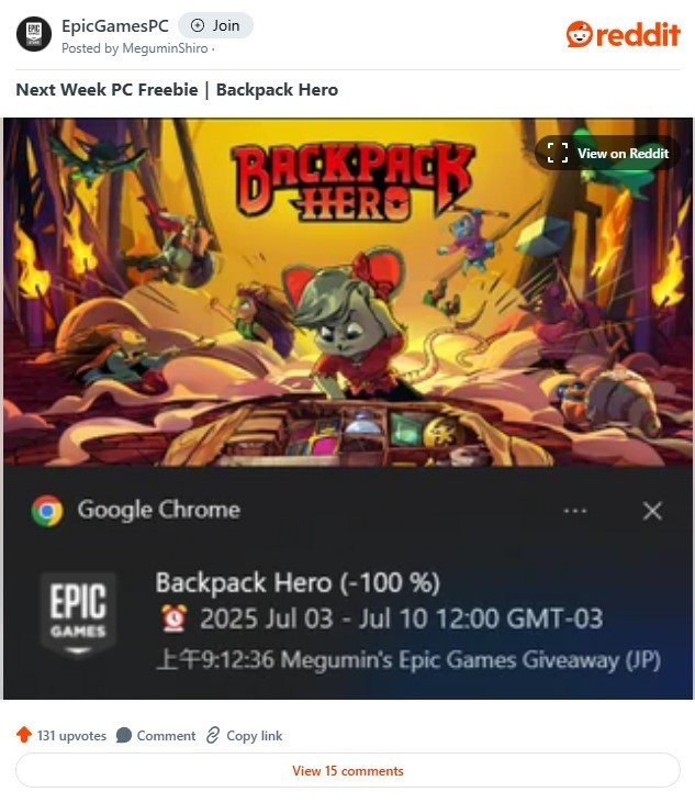 Epic喜加一泄露：下周将免费赠送《Figment》与《背包英雄》两款独立佳作