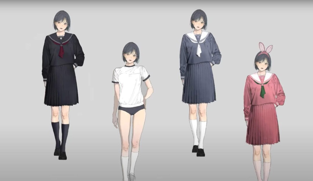 《寂静岭f》女主设计图曝光 穿体操服等很可爱