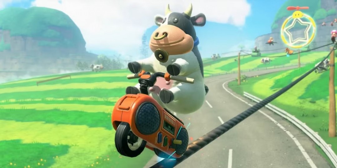难以置信！ 在《马里奥赛车：世界》居然能看到牛在吃牛肉